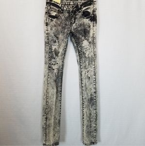 Machine | Distressed Acid Wash Skinny Jean 28